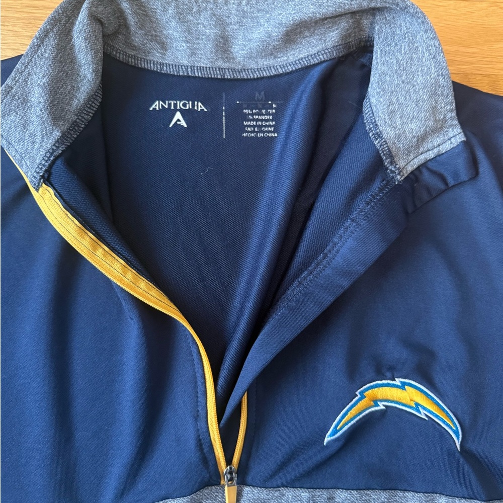 Los Angeles Chargers Antigua 1/4 Zip Pullover Jacket - Men's Medium - Blue/Gray - Picture 7 of 7
